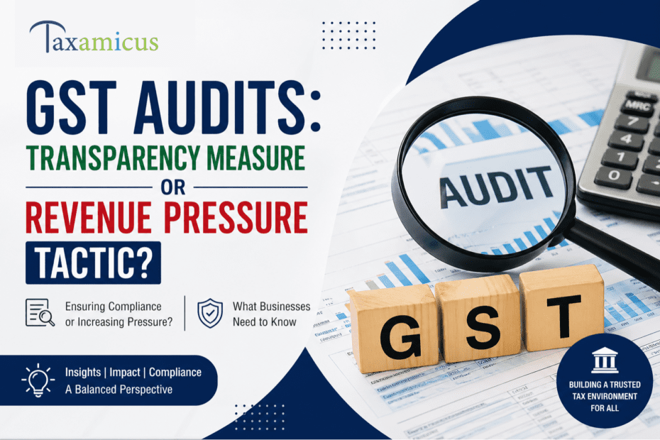 GST Audits: Transparency Measure or Revenue Pressure Tactic? 32 GST audit reality showing financial documents, magnifying glass, and GST blocks highlighting transparency vs revenue pressure debate If you want, I can also resize this for social media (LinkedIn, Instagram, etc.) or create variations with stronger clickbait angles.